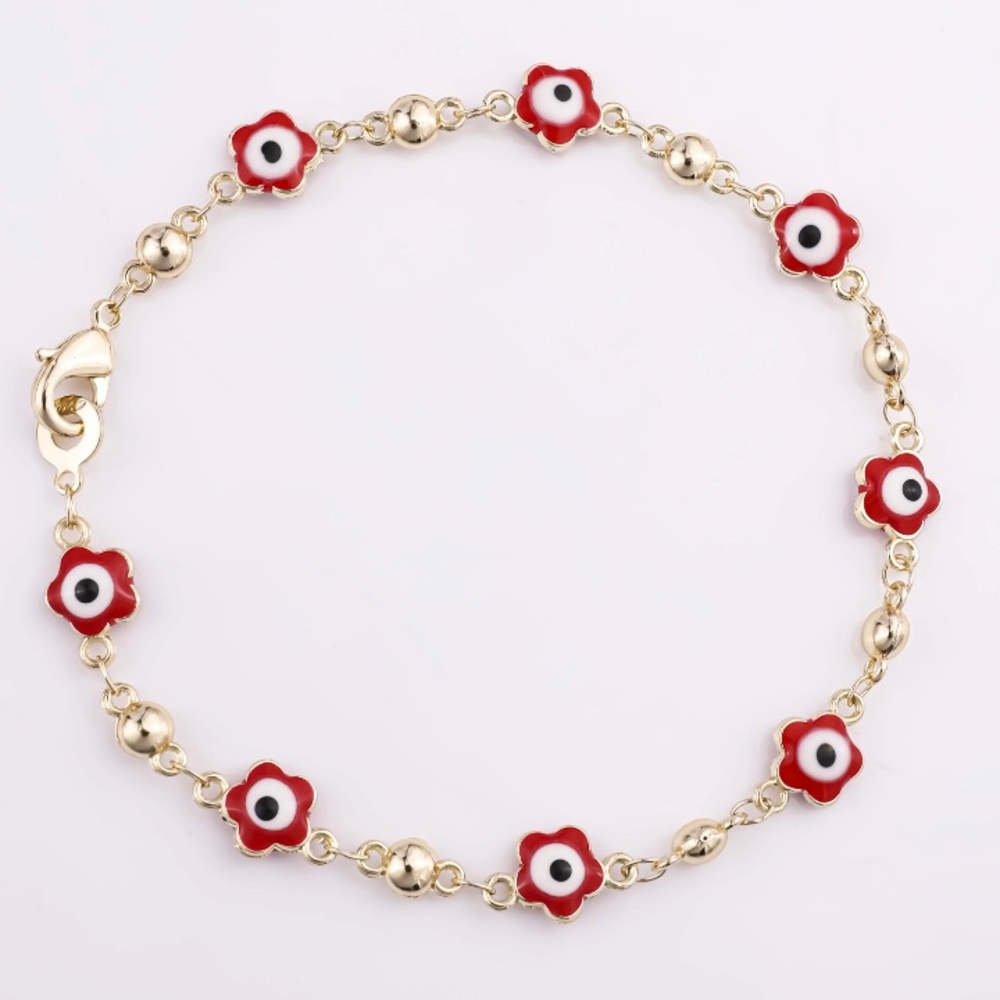 Gold Plated Evil Eye Protection Bracelet